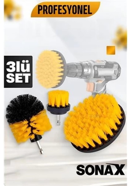 Matkap Fırçası - Matkap Ucuna Takılan Fırça Seti Sonax - Profesyonel Temizlik Fırçaları
