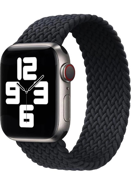 Apple Watch 11 Series 46MM ile Uyumlu Hasır Örgü Solo Loop Kordon Kayış - FC401