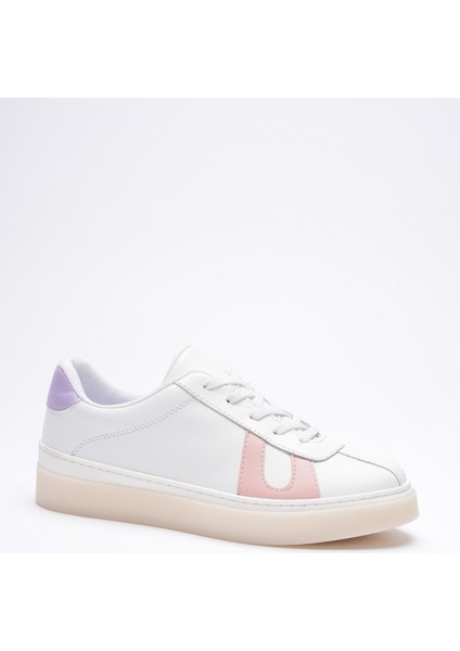 Kadın Hakiki Deri Beyaz Pudra Lila Spor Ayakkabı Sneakers Casper fırsatları