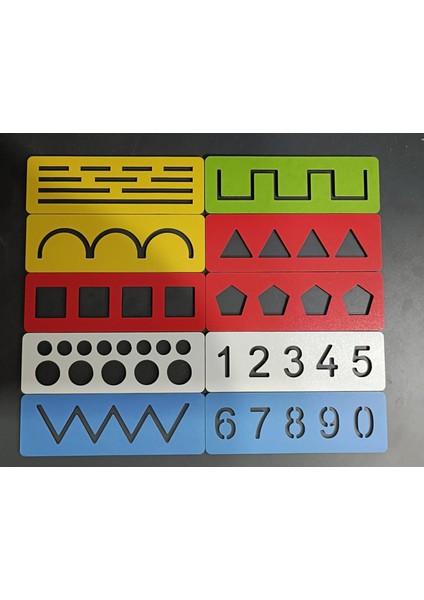 Montessori Ahşap Çizgi Çalışma Seti El Kası Geliştirme ve Şekil Çalışma Seti