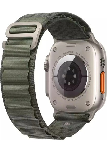 Apple Watch Ultra 3 49MM ile Uyumlu Uyumlu Kancalı Kumaş Kordon Kayış - FC269