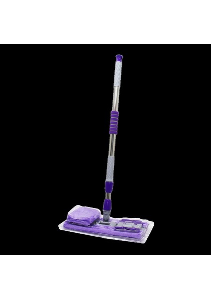 130CM Saplı 360° Döner Saplı Palet Mop - M.fiber Paspas Yedek Bezli Duvar Silme Mop (4887)