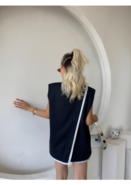 Lacivert Oversize Astarlı Yelek fırsatları