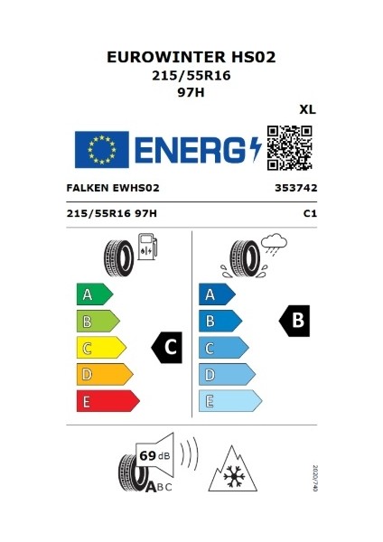 215/55 R16 97H Xl Eurowinter HS02 Oto Kış Lastiği ( Üretim Yılı: 2025 ) fiyatları
