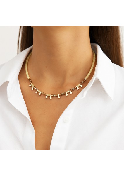 Kristal Taşlı Antik Gümüş Kaplama Kadın Kolye fiyatları