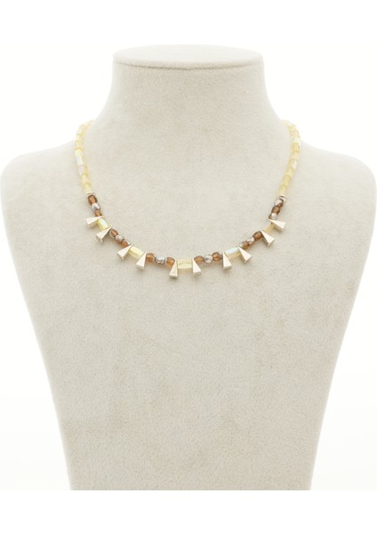 Kristal Taşlı Antik Gümüş Kaplama Kadın Kolye modelleri