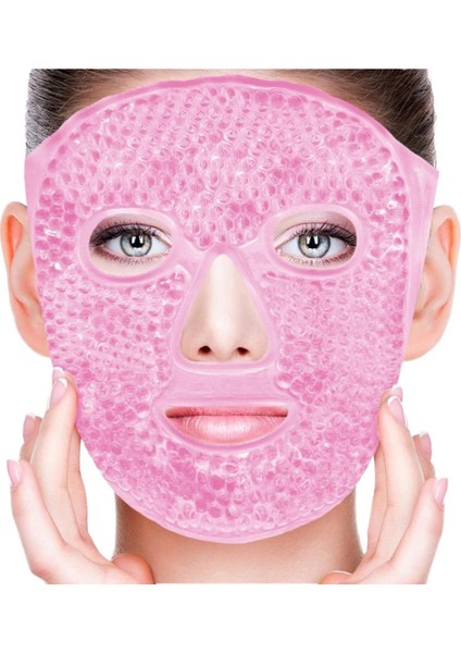 Pembe Boncuklu Soğuk Sıcak Jel Yüz Maskesi Buz Rahatlatıcı Kozmetik Yüz Yogası Maske fırsatları