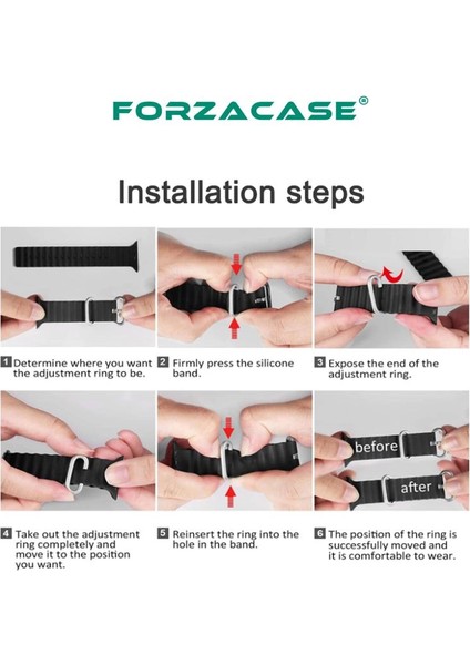 Apple Watch 11 46MM ile Uyumlu Oluklu Ocean Silikon Kordon Kayış - FC007 modelleri