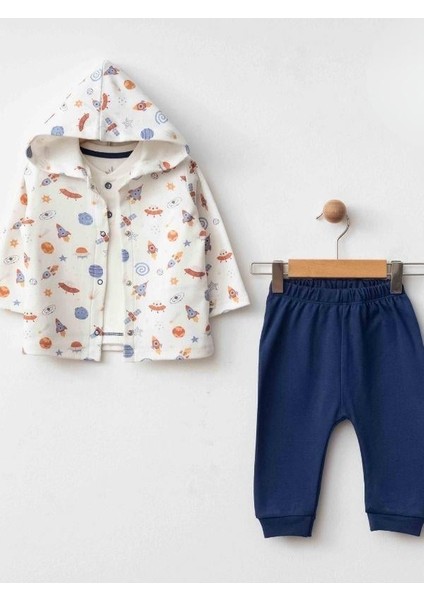 3’lü Organik Uzay Desenli Bebek Eşofman Takımı fiyatları
