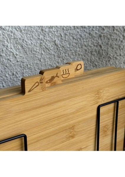Tantitoni 4'lü, 28X18 Cm, Bambu, Standlı Kesme Tahtası, 4'lü Kesme Tahtası modelleri
