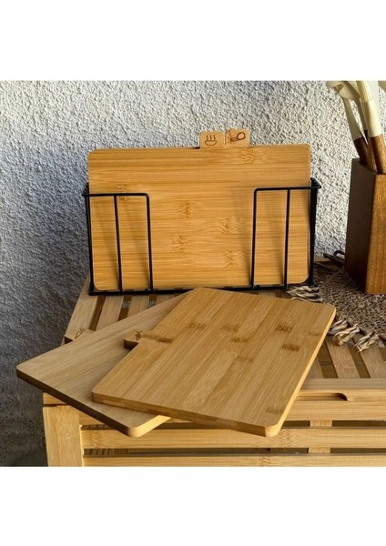 Tantitoni 4'lü, 28X18 Cm, Bambu, Standlı Kesme Tahtası, 4'lü Kesme Tahtası fırsatları