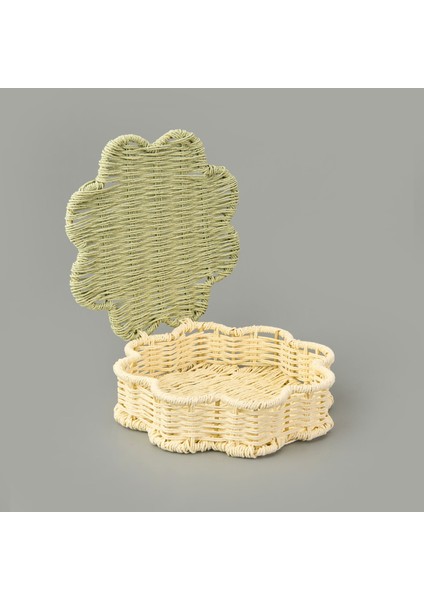 Living Granny Summer Dekoratif Saklama Kutusu - Ekru - 22X22X5 cm