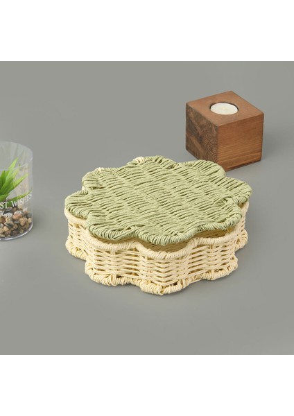 Living Granny Summer Dekoratif Saklama Kutusu - Ekru - 22X22X5 cm fiyatları