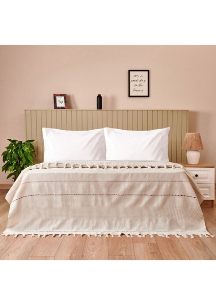 Soft Solvia Çift Kişilik Yatak Örtüsü - Krem - 200X230 cm