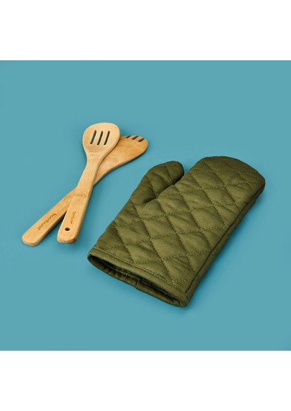 Gabardin Fırın Eldiveni - Yeşil - 17X30 cm fiyatları