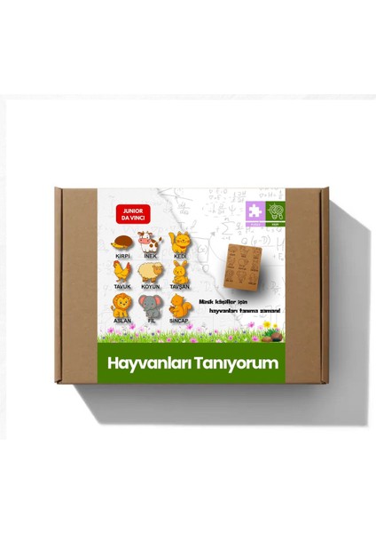 Hayvanları Tanıyorum – Çocuklar Için Eğitici Ahşap Stem Oyuncak, Puzzle, Montessori modelleri