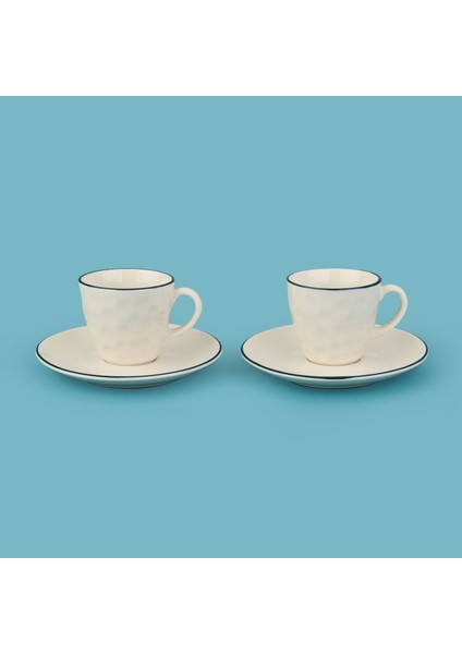 Kitchen Hammer 2'li Fincan Takımı - Krem / Mavi - 90 ml