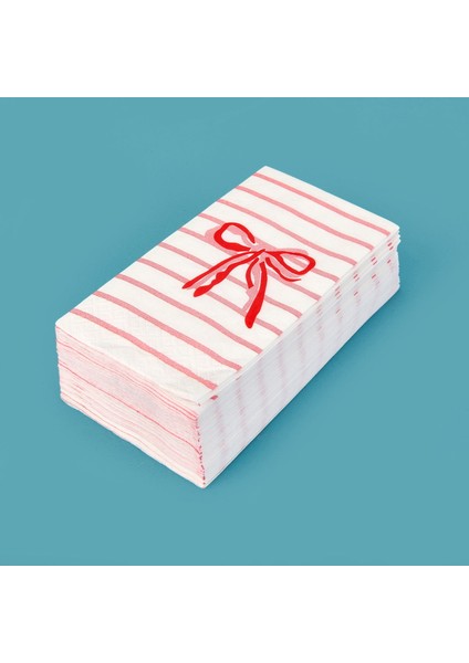 Kitchen 25'li Kurdele Desen Peçete - Beyaz - 16X8 cm