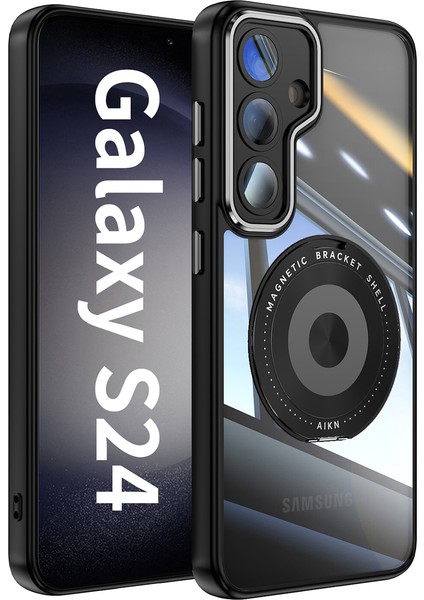 Samsung Galaxy S25 Için Hibrit Pc + Tpu Kasa, Manyetik Braket Siyah (Yurt Dışından)