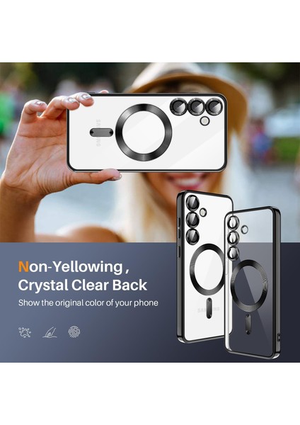 Samsung Galaxy S25+ Için Manyetik Şeffaf Telefon Kılıfı, Lens Koruma Kapağı Siyah (Yurt Dışından) fiyatları