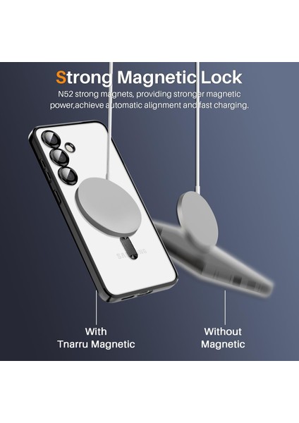 Samsung Galaxy S25+ Için Manyetik Şeffaf Telefon Kılıfı, Lens Koruma Kapağı Siyah (Yurt Dışından) modelleri