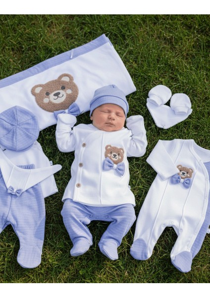 Enidoğan || Bebek 10'lu Hastane Çıkışı || Zıbın Seti, %100 Pamuk || Ayı Nakışlı Hediyelik Set fiyatları