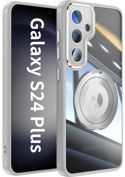 Samsung Galaxy S25+ Için Hibrit Pc + Tpu Kasa, Manyetik Braket Gri (Yurt Dışından)