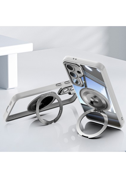 Samsung Galaxy S25+ Için Hibrit Pc + Tpu Kasa, Manyetik Braket Gri (Yurt Dışından) modelleri