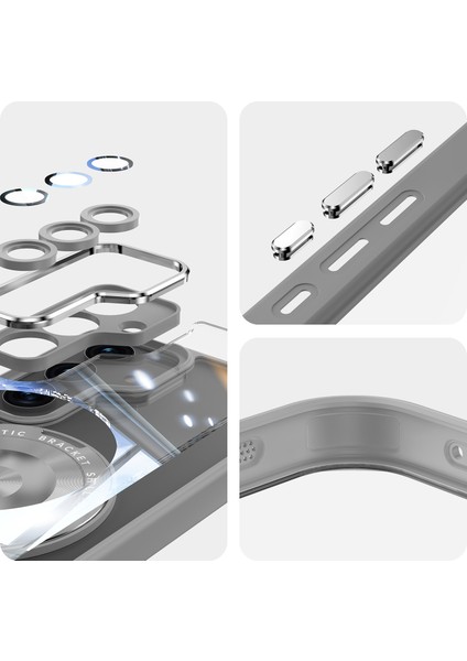 Samsung Galaxy S25+ Için Hibrit Pc + Tpu Kasa, Manyetik Braket Gri (Yurt Dışından) indirimleri