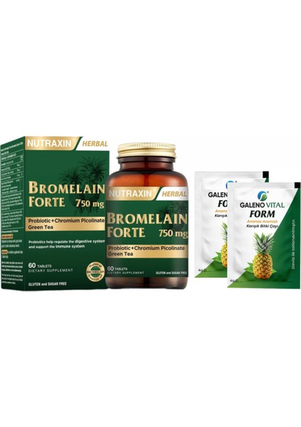 Bromelain Forte 750 Mg + Galeno Vital Form 2'li Saşe