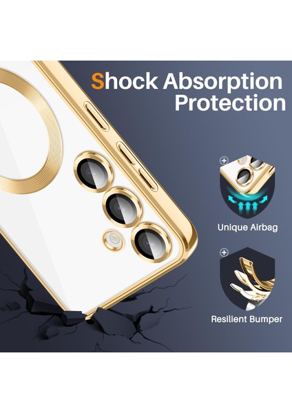 Samsung Galaxy S25+ Için Manyetik Şeffaf Telefon Kılıfı, Lens Koruma Kapağı Altın (Yurt Dışından) indirimleri