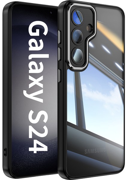 Samsung Galaxy S25 Için Hibrit Şeffaf Kristal Pc + Tpu Kasa Siyah (Yurt Dışından)
