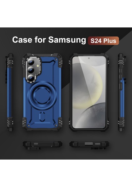 Samsung Galaxy S25+ Için Manyetik Sağlam Telefon Kılıfı, Dahili Kamera Halkalı Ayaklık Mavi (Yurt Dışından) fiyatları