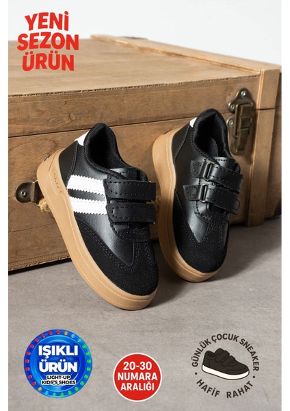 Unisex Erkek - Kız - Çocuk Bebek Işıklı Cırtlı Okul Ayakkabısı Sneaker Çocuk Spor Ayakkabı