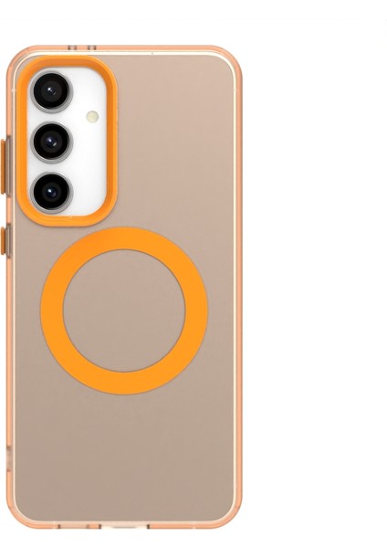 Samsung Galaxy S25 Için Mat Şeffaf Telefon Kılıfı, Manyetik Halka ve Magsafe Uyumlu Turuncu (Yurt Dışından) fırsatları