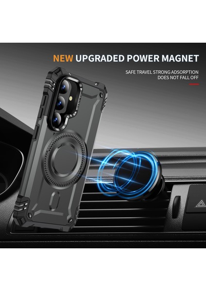 Samsung Galaxy S25+ Için Manyetik Sağlam Telefon Kılıfı, Dahili Kamera Halkalı Ayaklık Gri (Yurt Dışından) modelleri