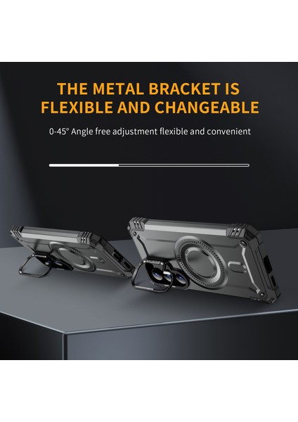 Samsung Galaxy S25+ Için Manyetik Sağlam Telefon Kılıfı, Dahili Kamera Halkalı Ayaklık Gri (Yurt Dışından) indirimleri