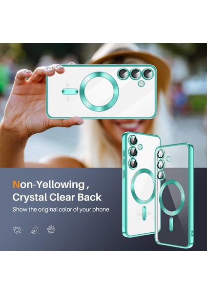 Samsung Galaxy S24 Fe Için Manyetik Şeffaf Telefon Kılıfı, Lens Koruma Kapağı Yeşil (Yurt Dışından) fiyatları