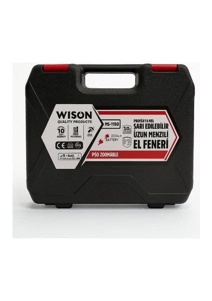 WS-1150 Profesyonel Şarjlı El Feneri | 60W – 5500 Lümen – 22000MAH – 10 Saat Çalışma – Zoom – Metal Gövde indirimleri