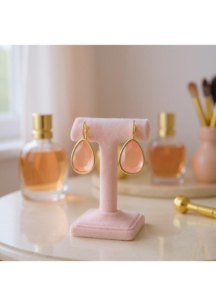 Pembe Taşlı Damla Küpe fiyatları