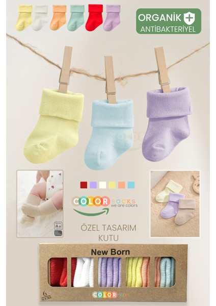6 Çift Kutulu Organik Bebek Çorap Seti (Soft Touch)