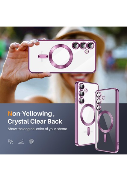 Samsung Galaxy S24 Fe Için Manyetik Şeffaf Telefon Kılıfı, Lens Koruma Kapağı Açık Mor (Yurt Dışından) fiyatları