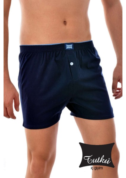 Erkek Penye Düz Boxer-10 Adet-Lacivert modelleri