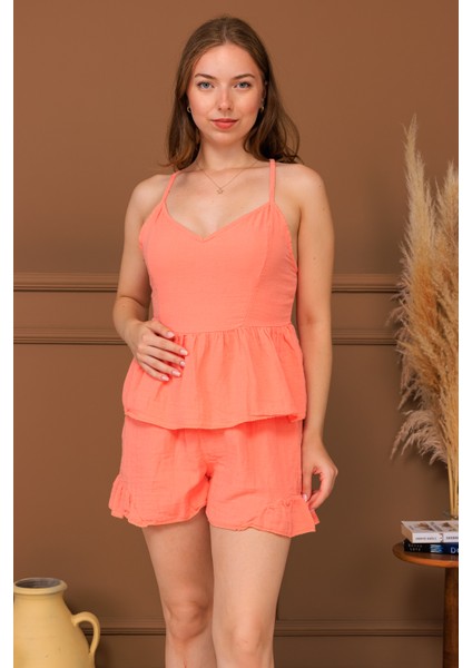 %100 Pamuk Müslin Askılı Büstiyer Şort Takım fiyatları