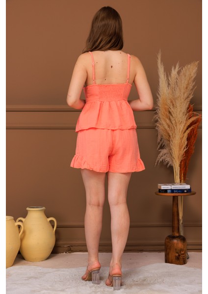 %100 Pamuk Müslin Askılı Büstiyer Şort Takım indirimleri