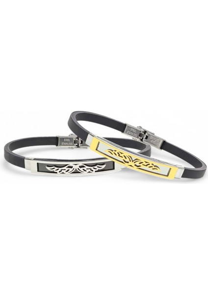 Melek Kanadı Desenli Çelik Bileklik 3183SCB003