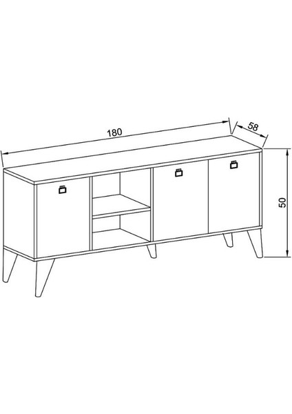Mia Oak 180 cm Tv Sehpası fırsatları