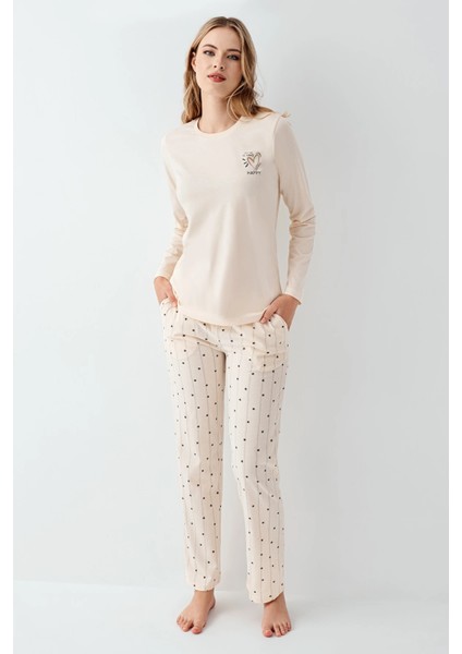 3434-S Kadın Uzun Kol Pijama Takım modelleri