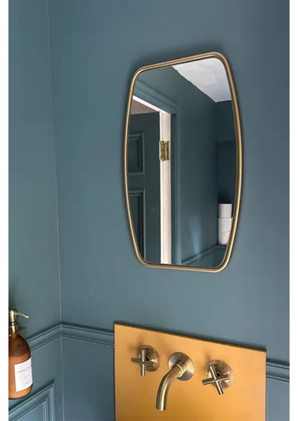 Fawdecor Berlin Asimetrik Ahşap Çerçeveli Duvar Aynası – Modern Stil, Estetik Ev Dekoru, Banyo ve Iç Mekan Tasarımı