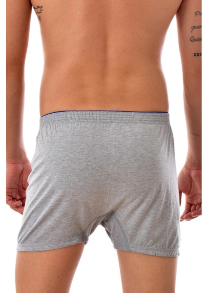 Erkek Penye Düz Boxer-10 Adet-Gri